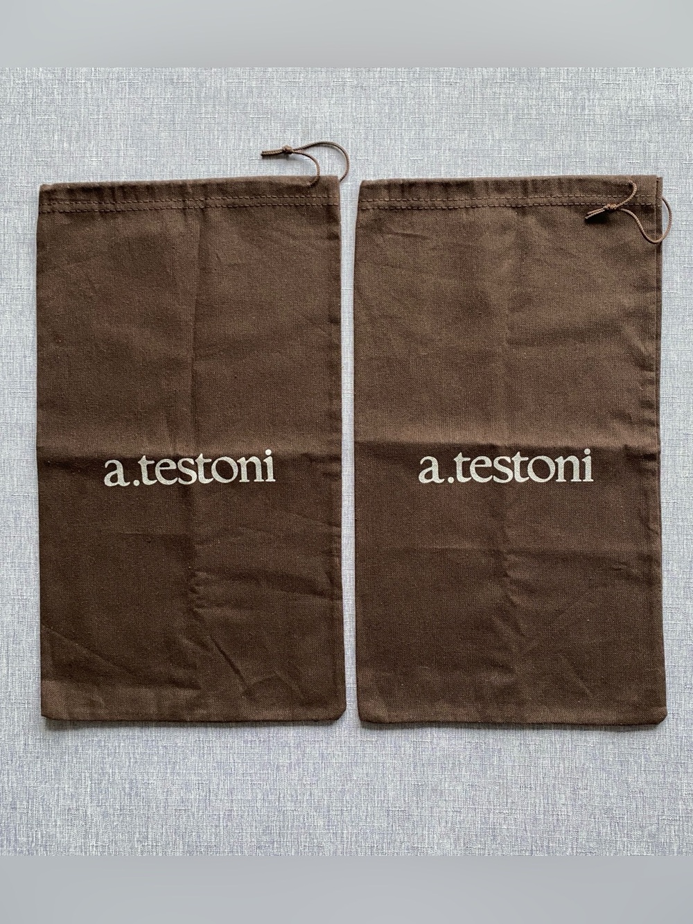 a.testoni | NEW Luxury Cotton Drawstring Dark Brown Dust Bag - Storage